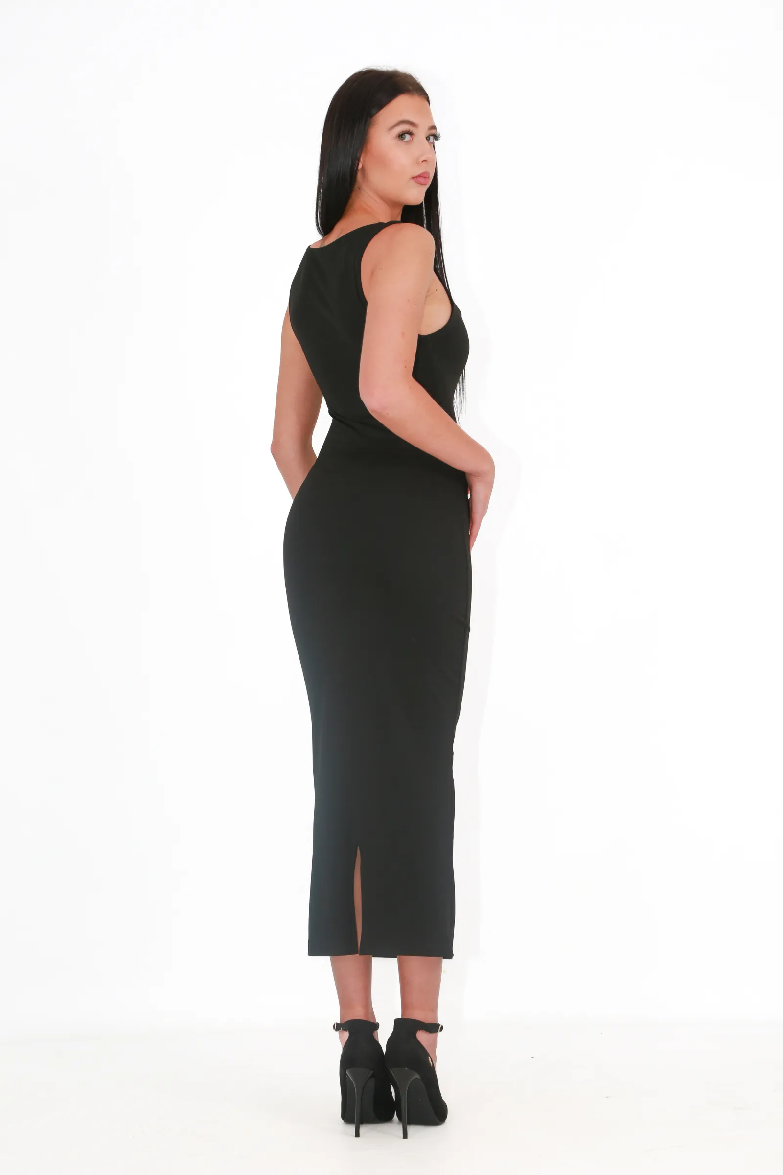 Calypso Bodycon maxi dress- black- Miss Molly brand