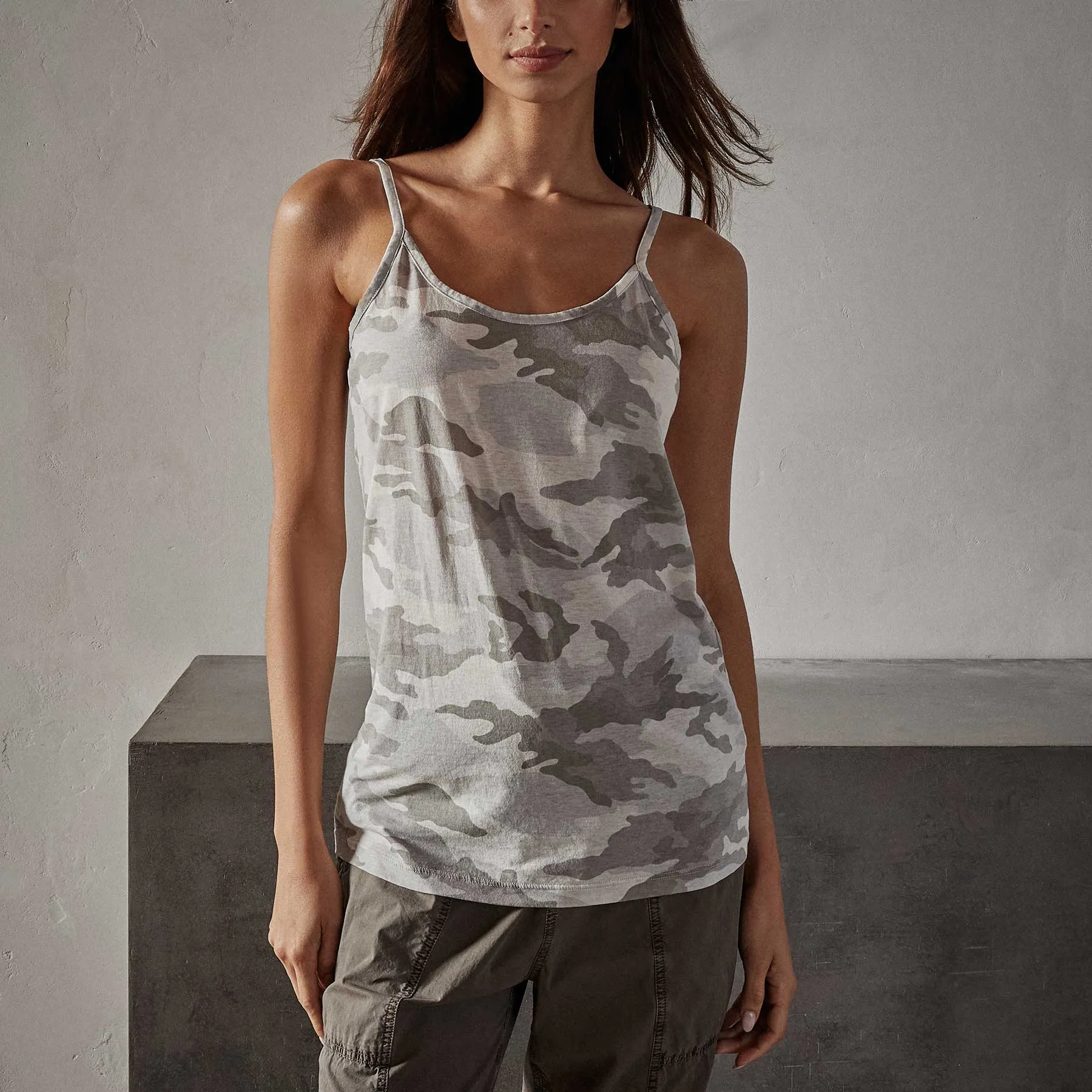 Camo Clear Jersey Camisole - Dust Camo