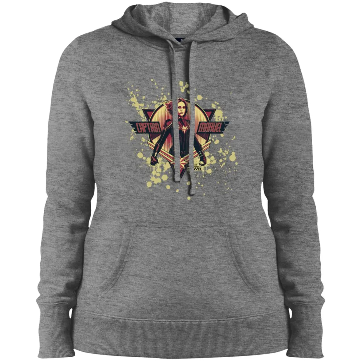 Captain Marvel Cracked Paint Splatter Logo Women Hooded Sweatshirt