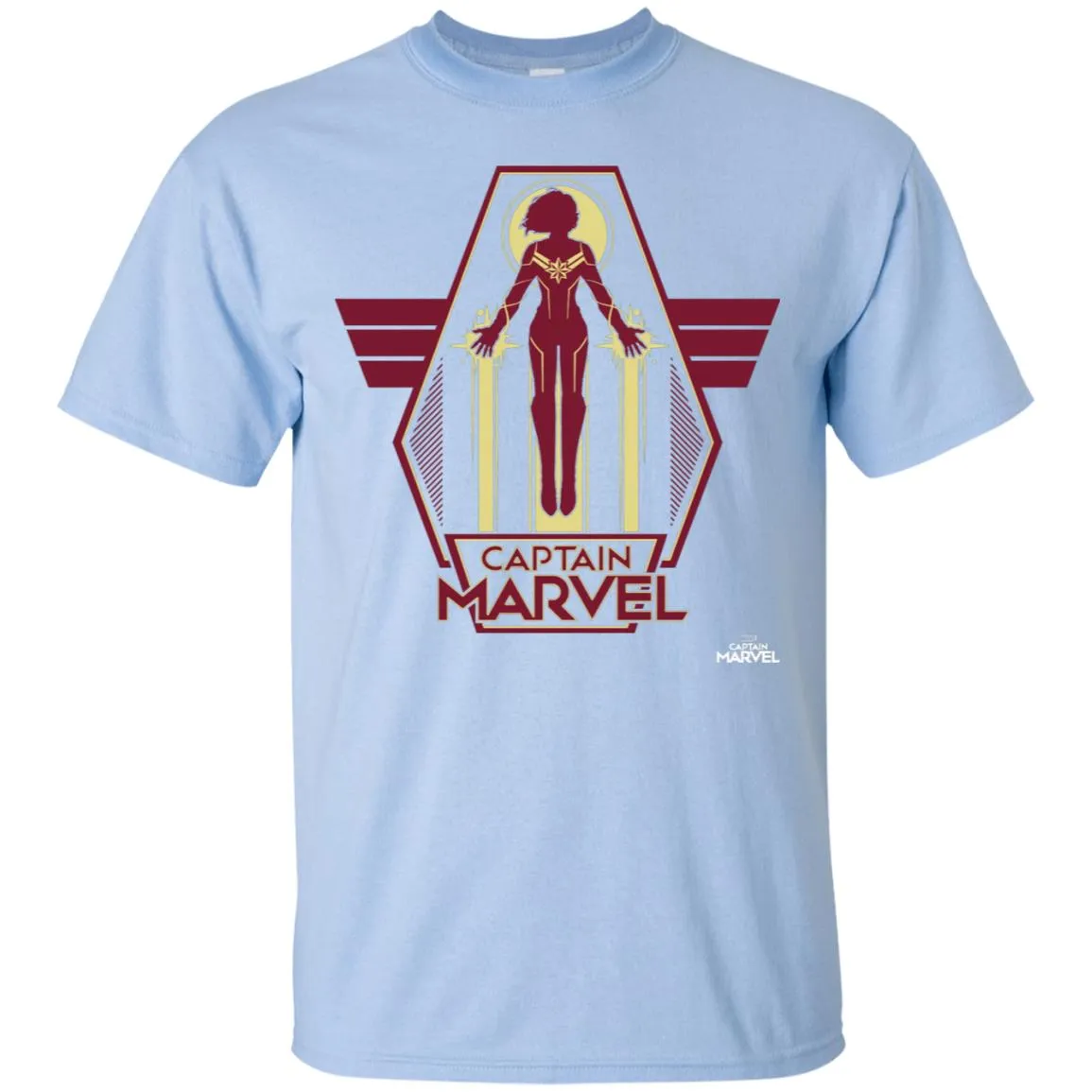 Captain Marvel Red Yellow Flight Powers Men Cotton T-Shirt