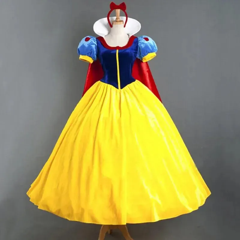 Cartoon Women White Adult Halloween Princess Cosplay Snow Plus Size Dress-up