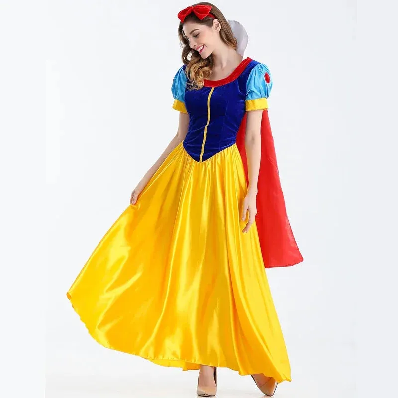 Cartoon Women White Adult Halloween Princess Cosplay Snow Plus Size Dress-up