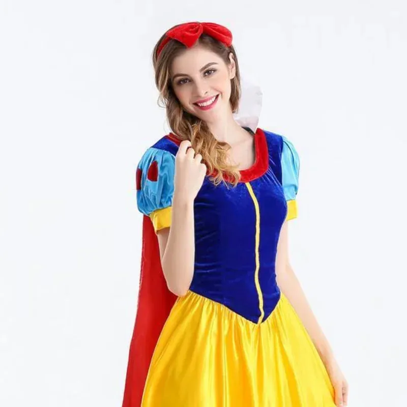 Cartoon Women White Adult Halloween Princess Cosplay Snow Plus Size Dress-up