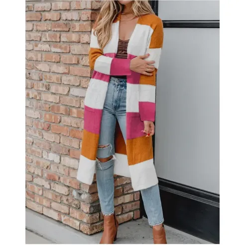 Casey Colorblock Pocketed Duster Cardigan