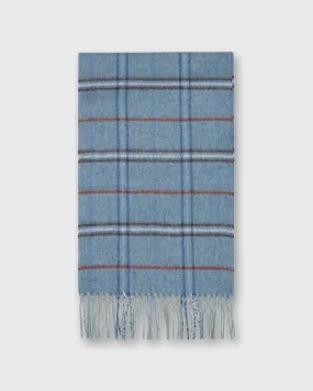 Cashmere Scarf in Loch Blue Windowpane