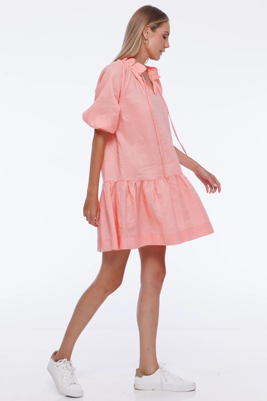 Charlotte Peach SS Mini Dress