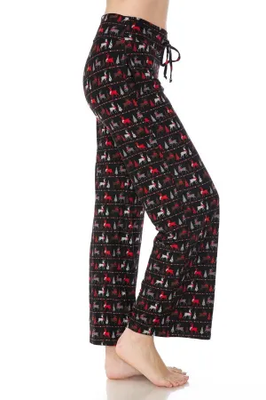 Christmas Holiday Tree Reindeer Comfortable Soft Lounge Pajama Pants