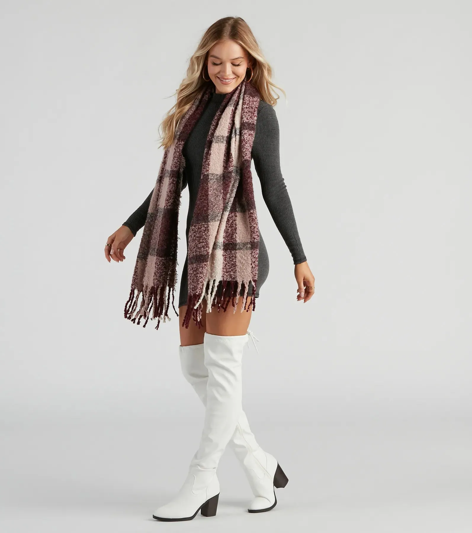 Coffee Date Chic Plaid Scarf