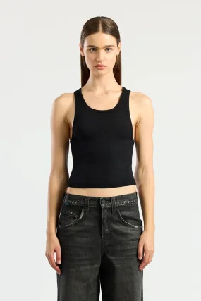 COTTON CITIZEN VERONA CROP TANK- JET BLACK