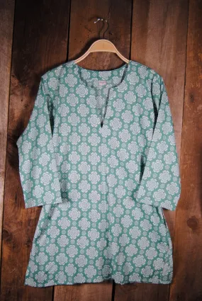 Cotton Tunic Top Tory in Mint Green