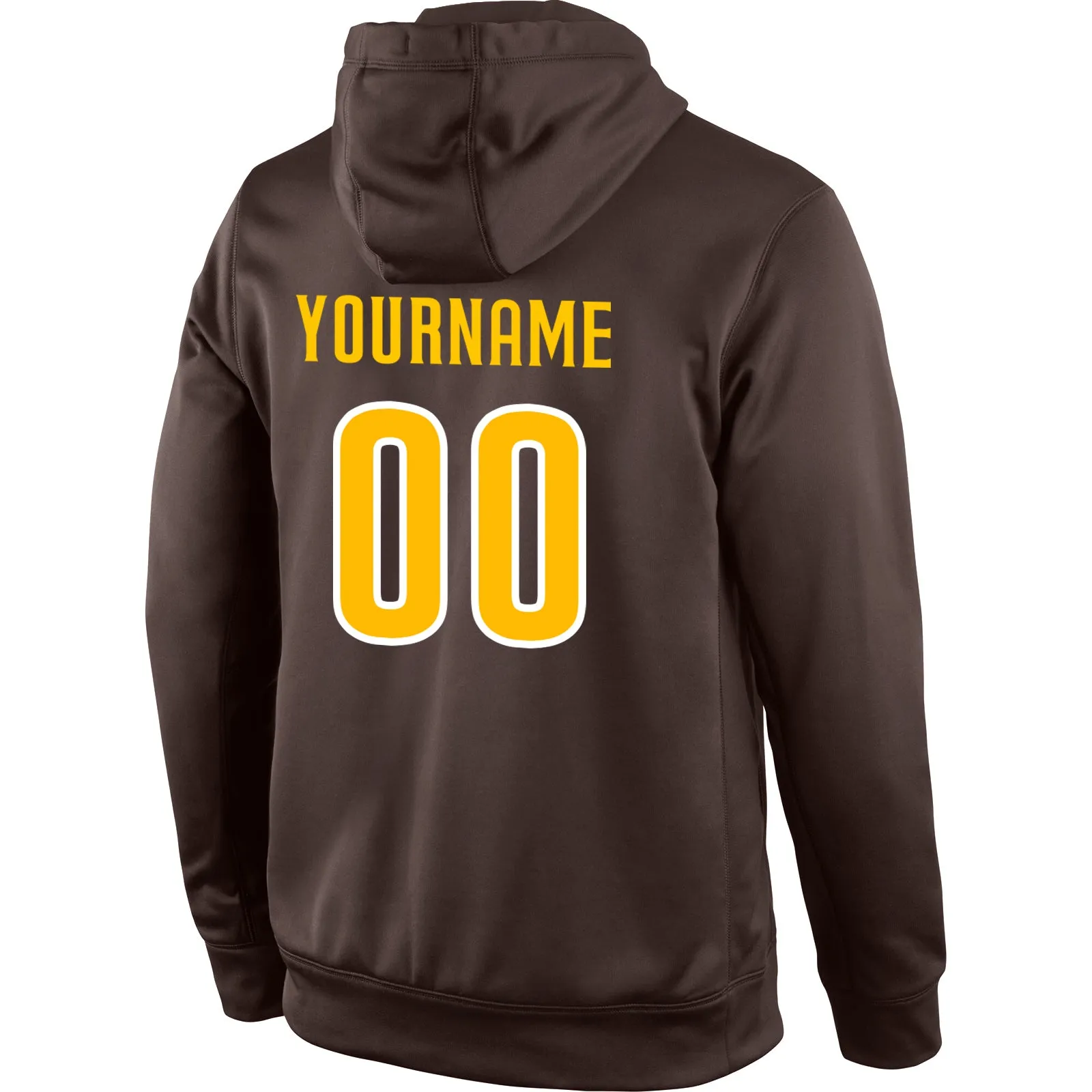 Custom Stitched Brown Gold-White Sports Pullover Sweatshirt Hoodie