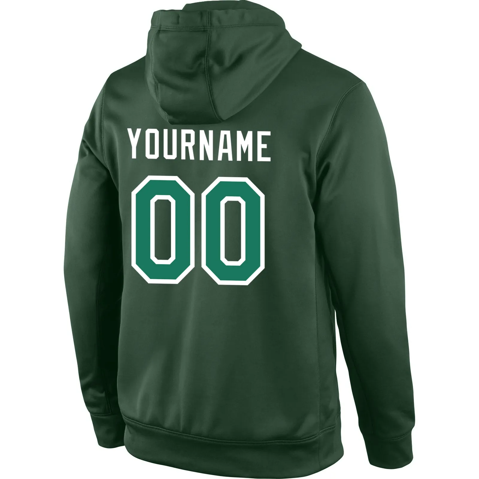 Custom Stitched Green Kelly Green-White Sports Pullover Sweatshirt Hoodie