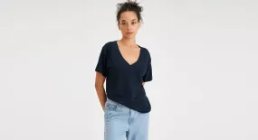 Deep V-Neck Tee, Regular Fit