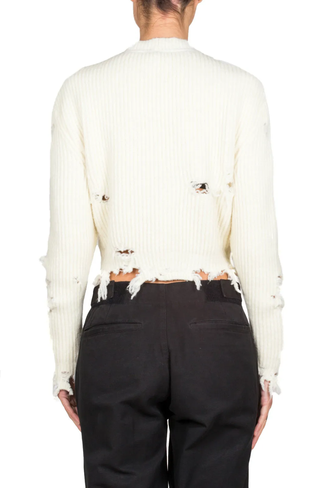 Destroyed Crop Boucle Sweater