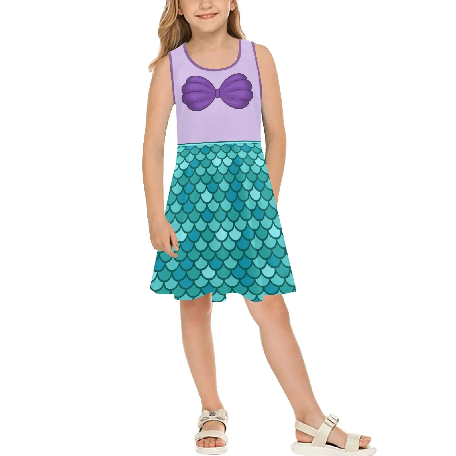 Disney Little Mermaid Ariel Girls' Sleeveless Character Sundress