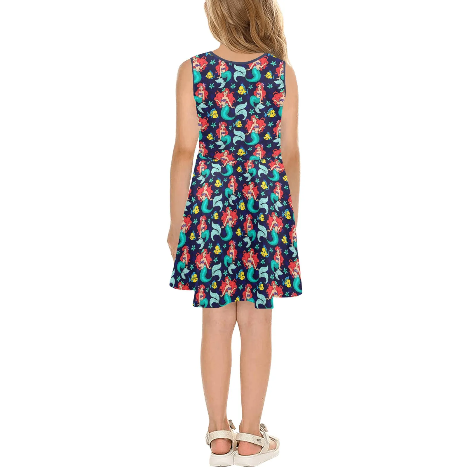 Disney Little Mermaid I Want To Be Where The People Are Girls' Sleeveless Sundress