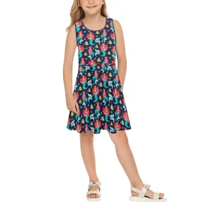 Disney Little Mermaid I Want To Be Where The People Are Girls' Sleeveless Sundress