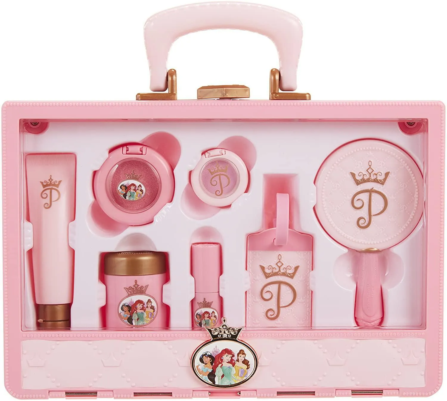 Disney Princess Style Collection Makeup Travel Tote Playset - Girls Pretend Play Toy Gift