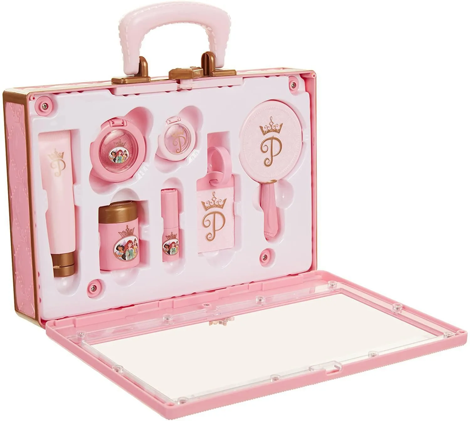 Disney Princess Style Collection Makeup Travel Tote Playset - Girls Pretend Play Toy Gift