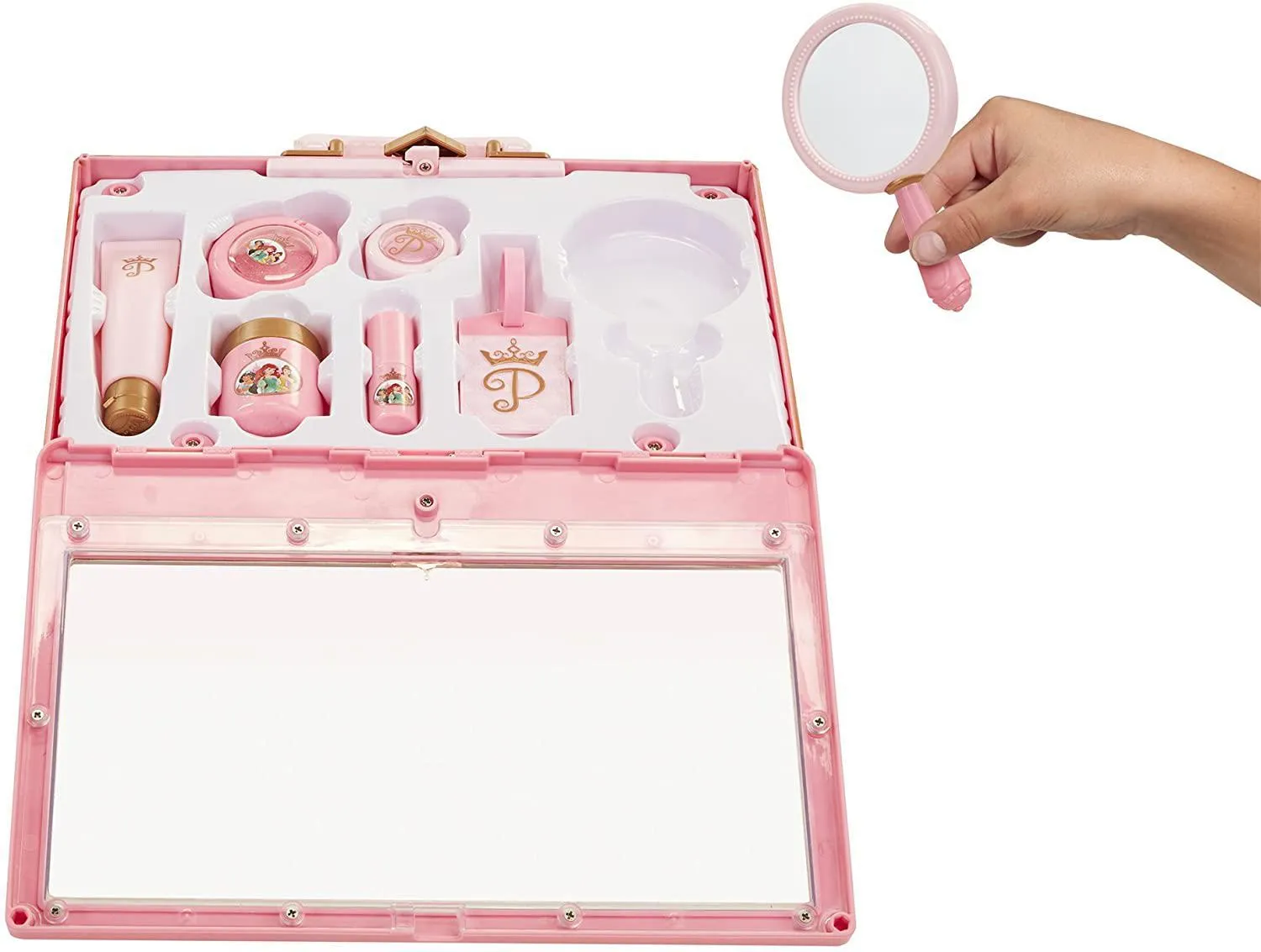 Disney Princess Style Collection Makeup Travel Tote Playset - Girls Pretend Play Toy Gift