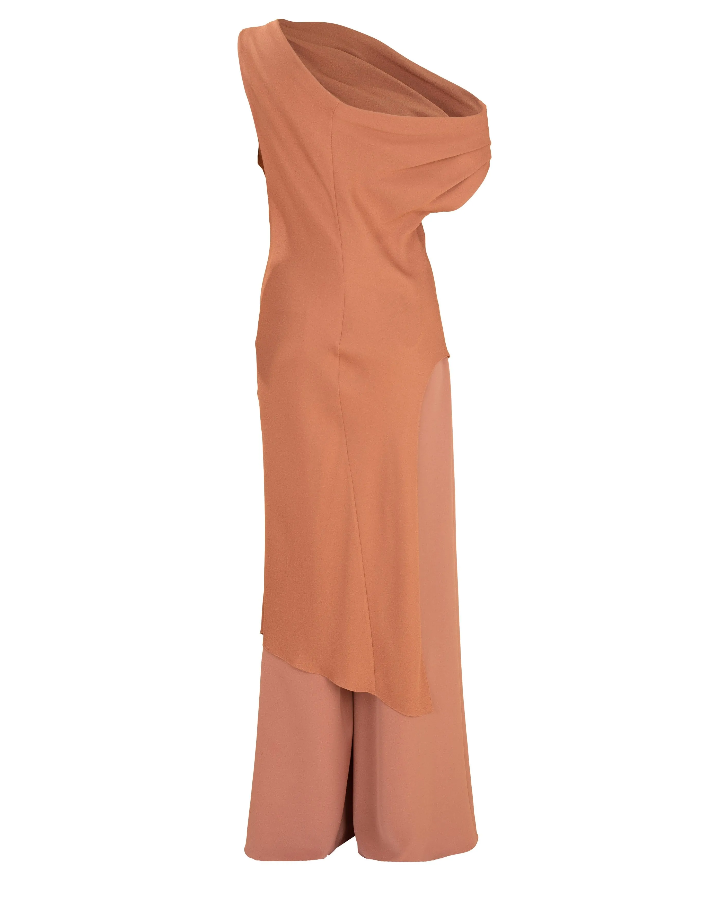 Draped Tunic and Wide Leg Pant Set