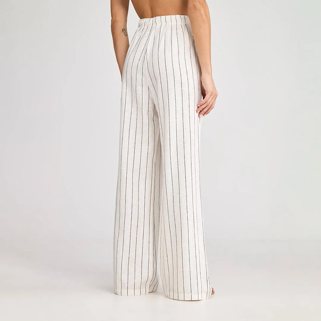 Drawstring Waist Wide Leg Trousers