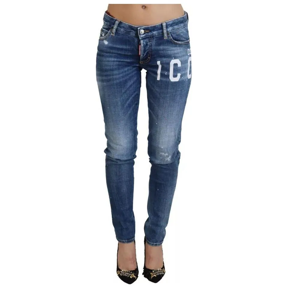 Dsquared² Blue Icon Low Waist Skinny Jennifer Denim Jeans