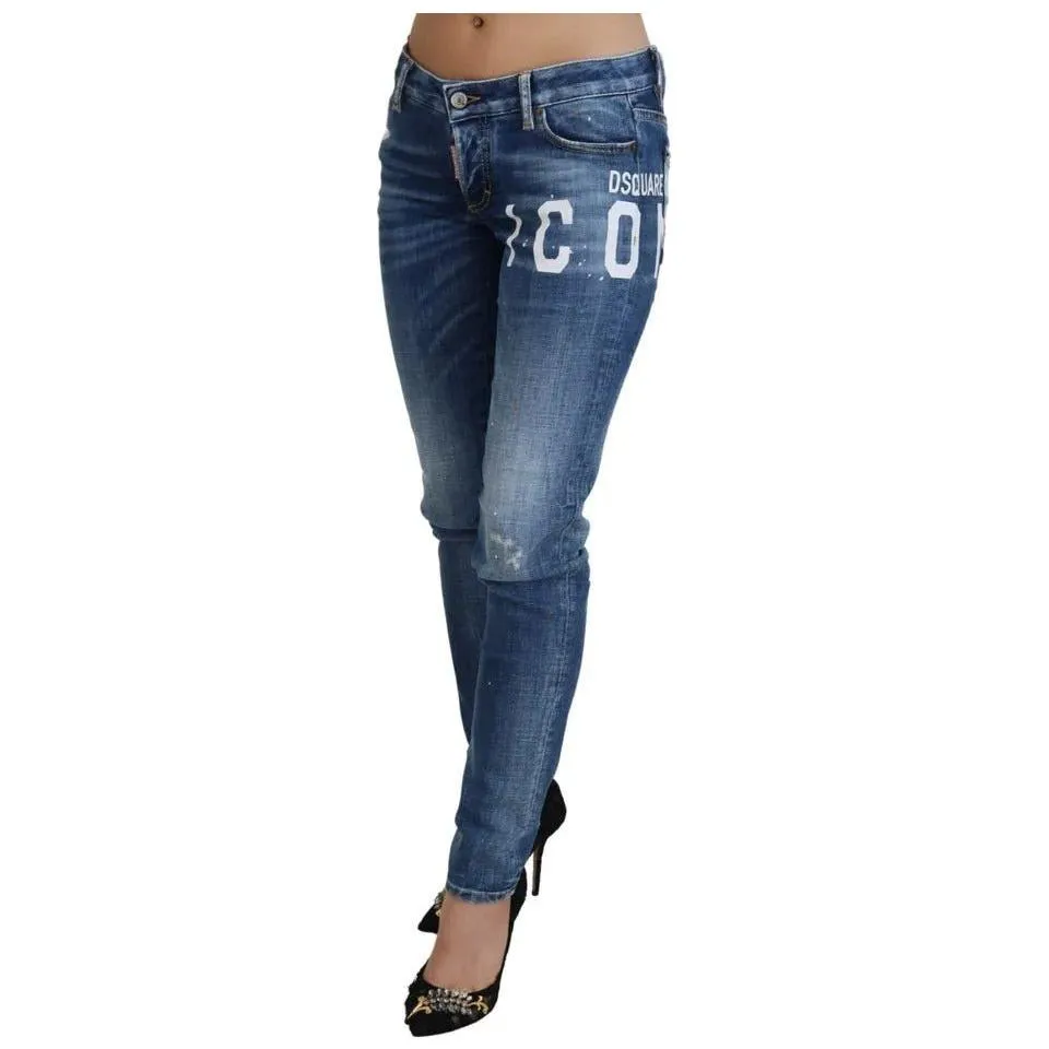 Dsquared² Blue Icon Low Waist Skinny Jennifer Denim Jeans