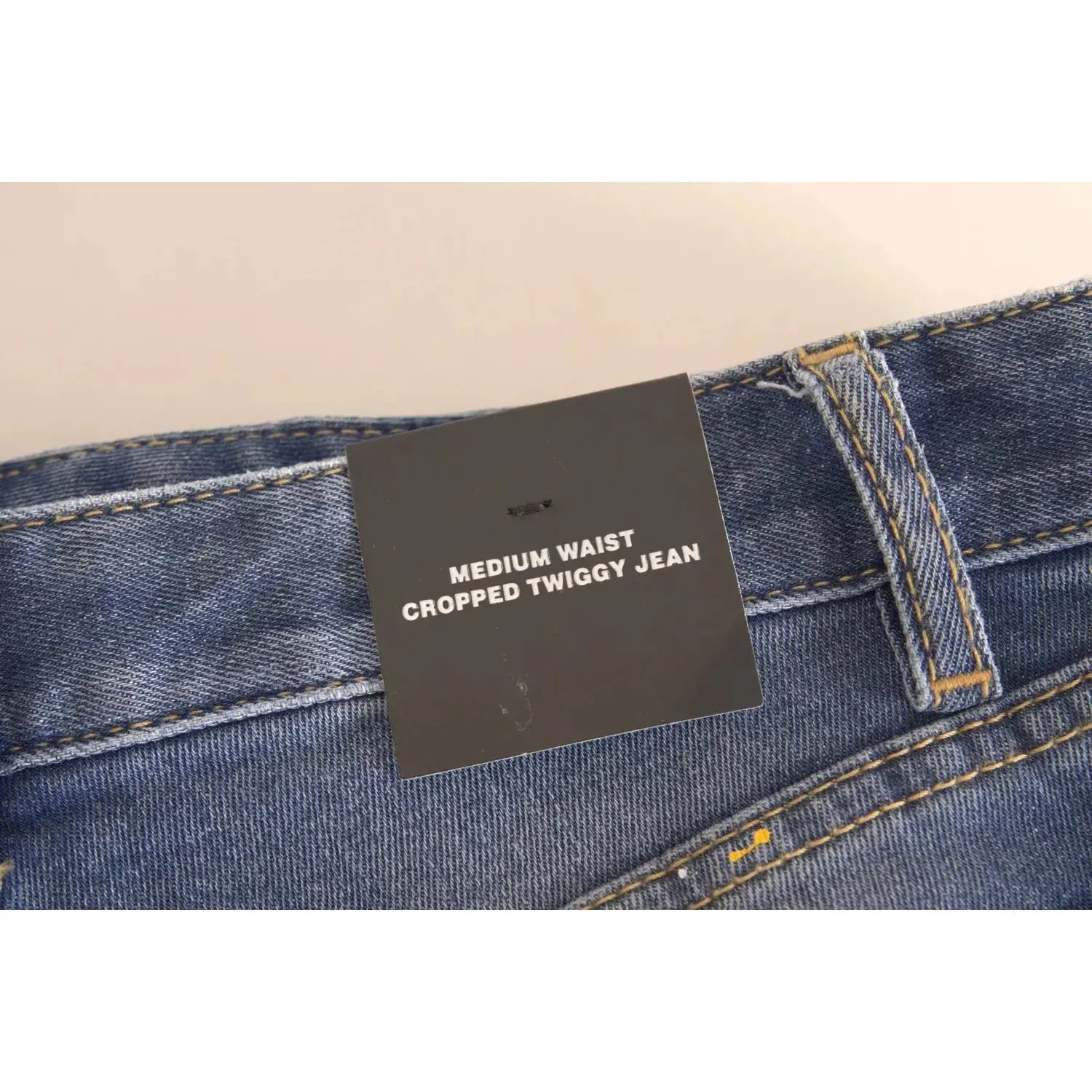 Dsquared² Blue Mid Waist Cropped Twiggy Denim Jeans