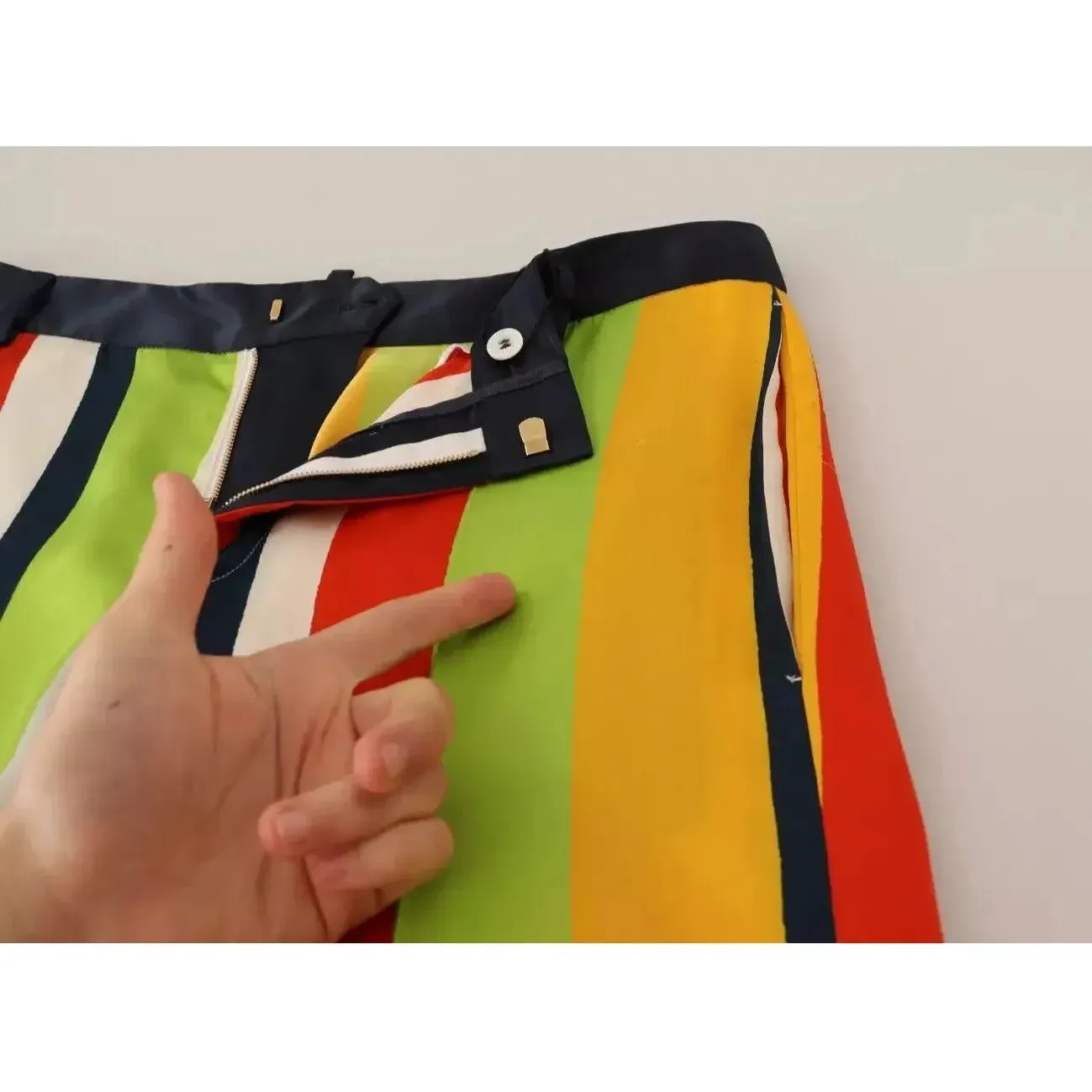 Dsquared² Multicolor Striped Mid Waist Straight Pants