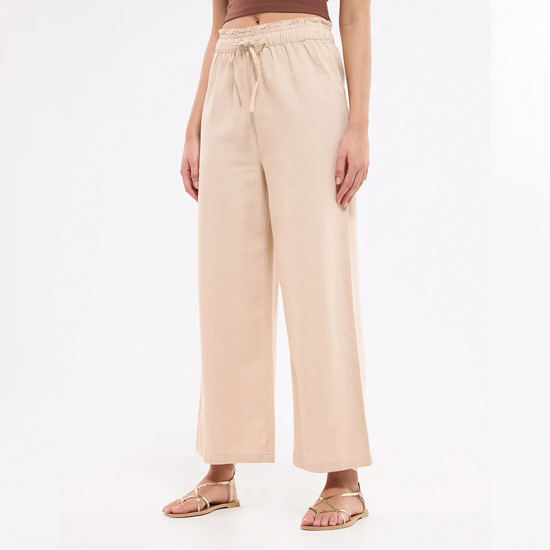 Elastic Waist Wide Leg Trousers