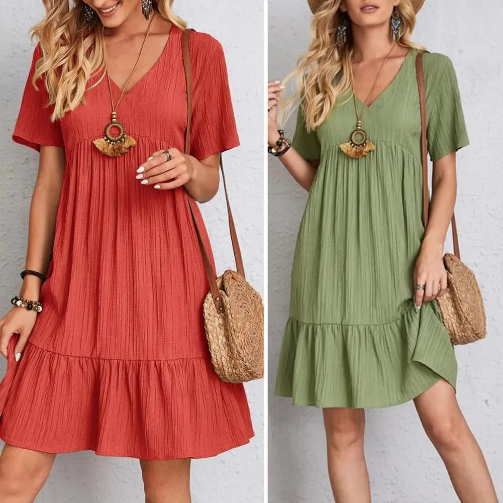 Elegant bodycon sexy cotton Women's dress for women 2022 summer A-line short sleeve boho midi dresses woman robe femme ladies