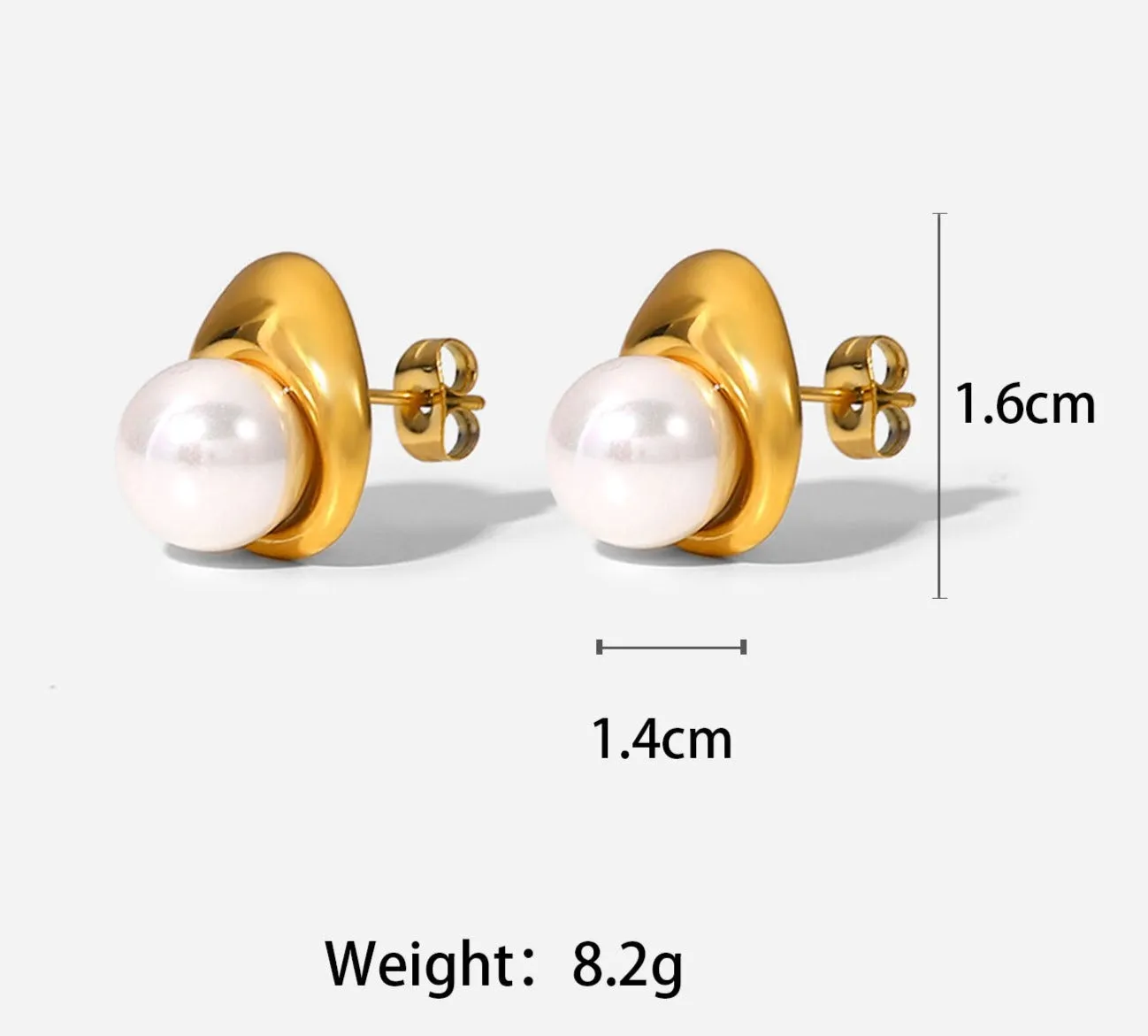 Elegant Round Pearl Earring