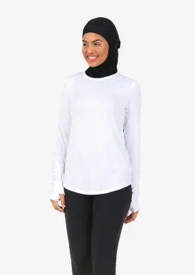 Elevate Aloe Long Sleeve Top White