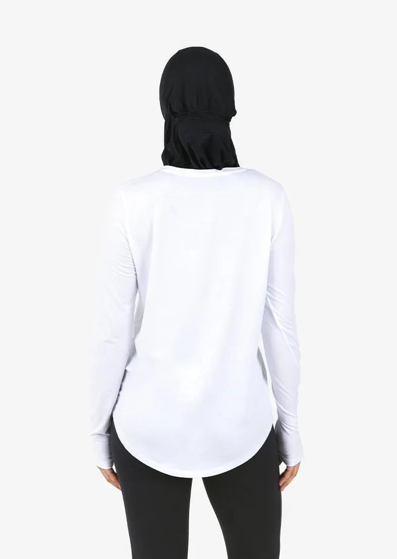 Elevate Aloe Long Sleeve Top White