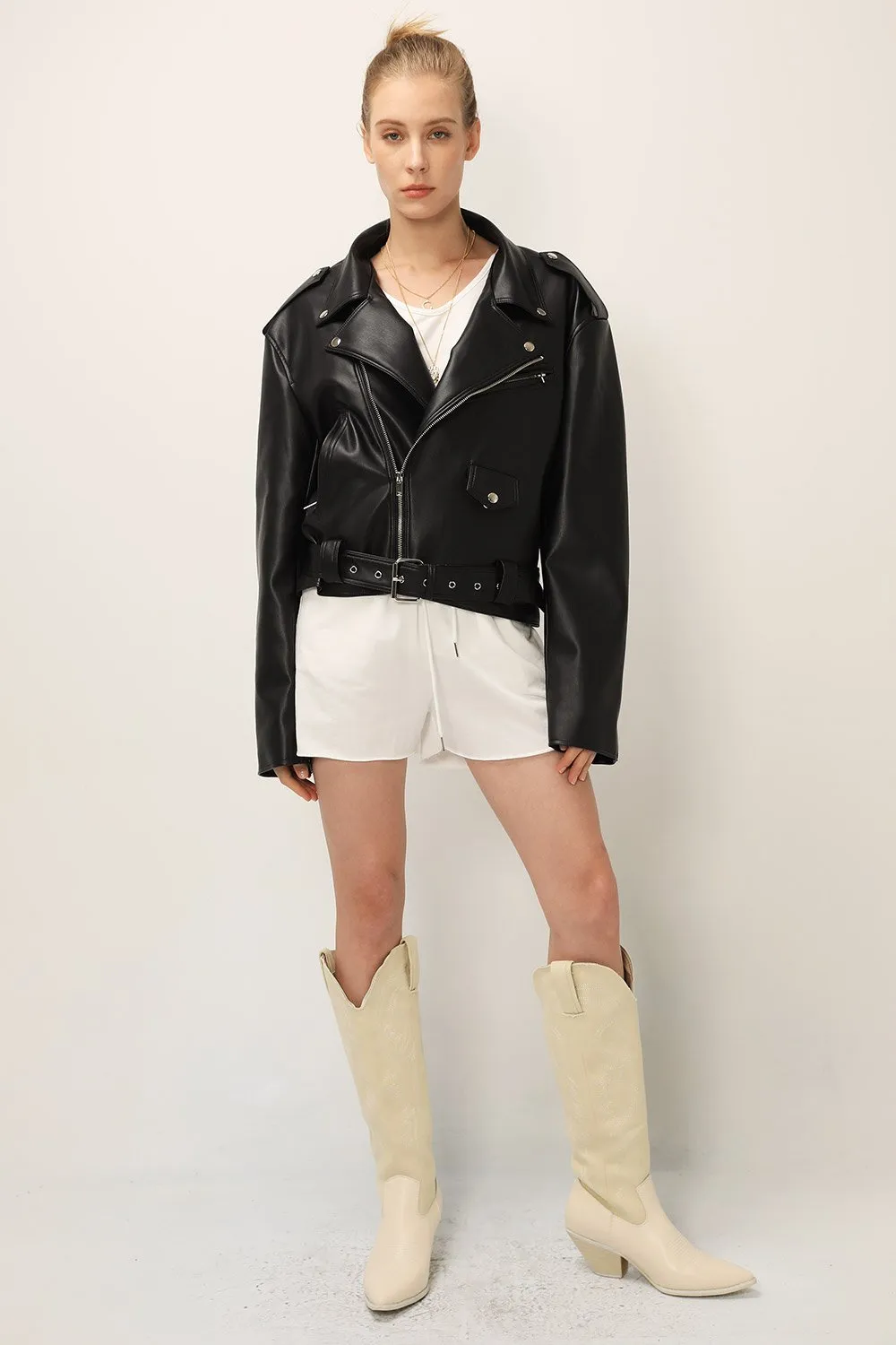 Emma Pleather Rider Jacket