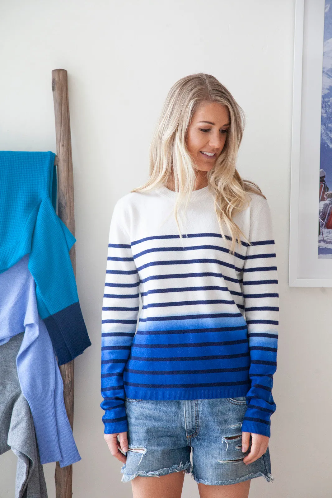 Everyday Crewneck, Stripe Ombre