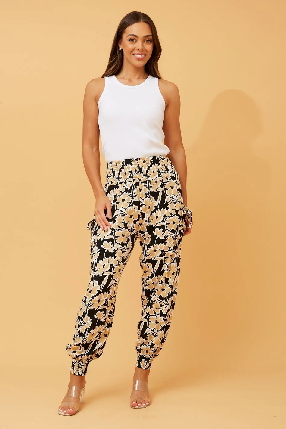 FLORAL PRINT BOHO HAREM PANTS