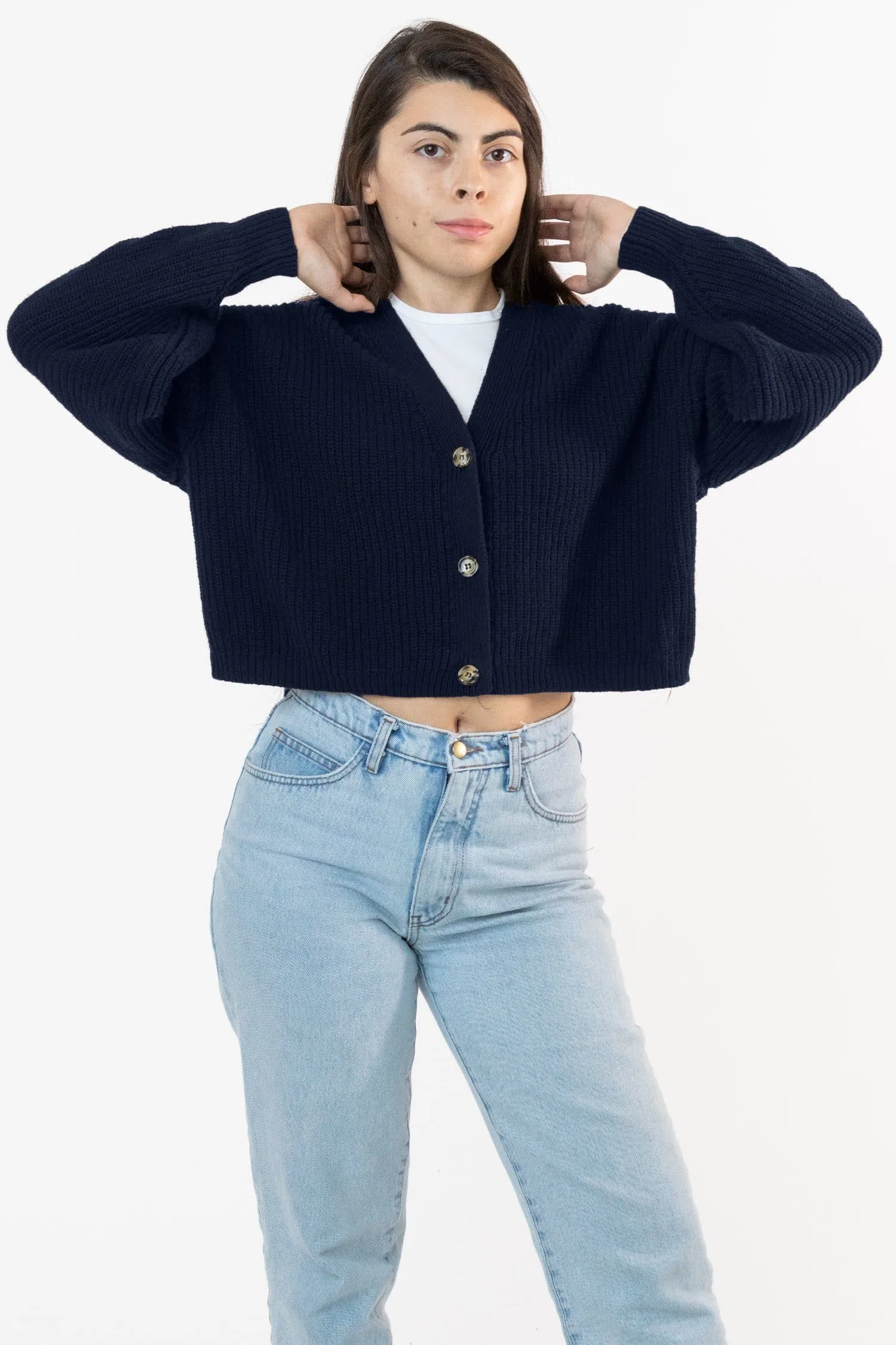 FM35GD - Fisherman Cropped Cardigan