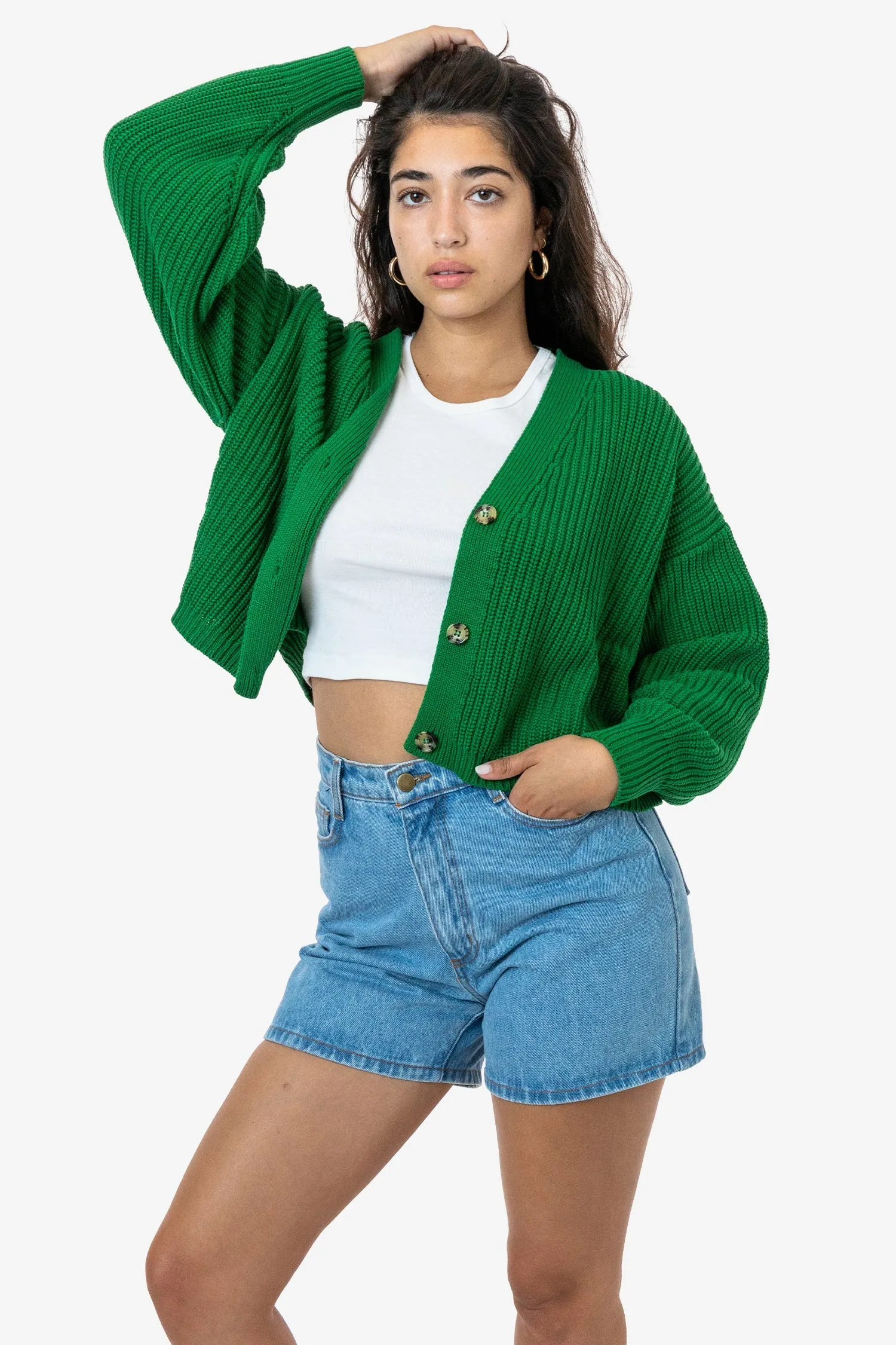 FM35GD - Fisherman Cropped Cardigan