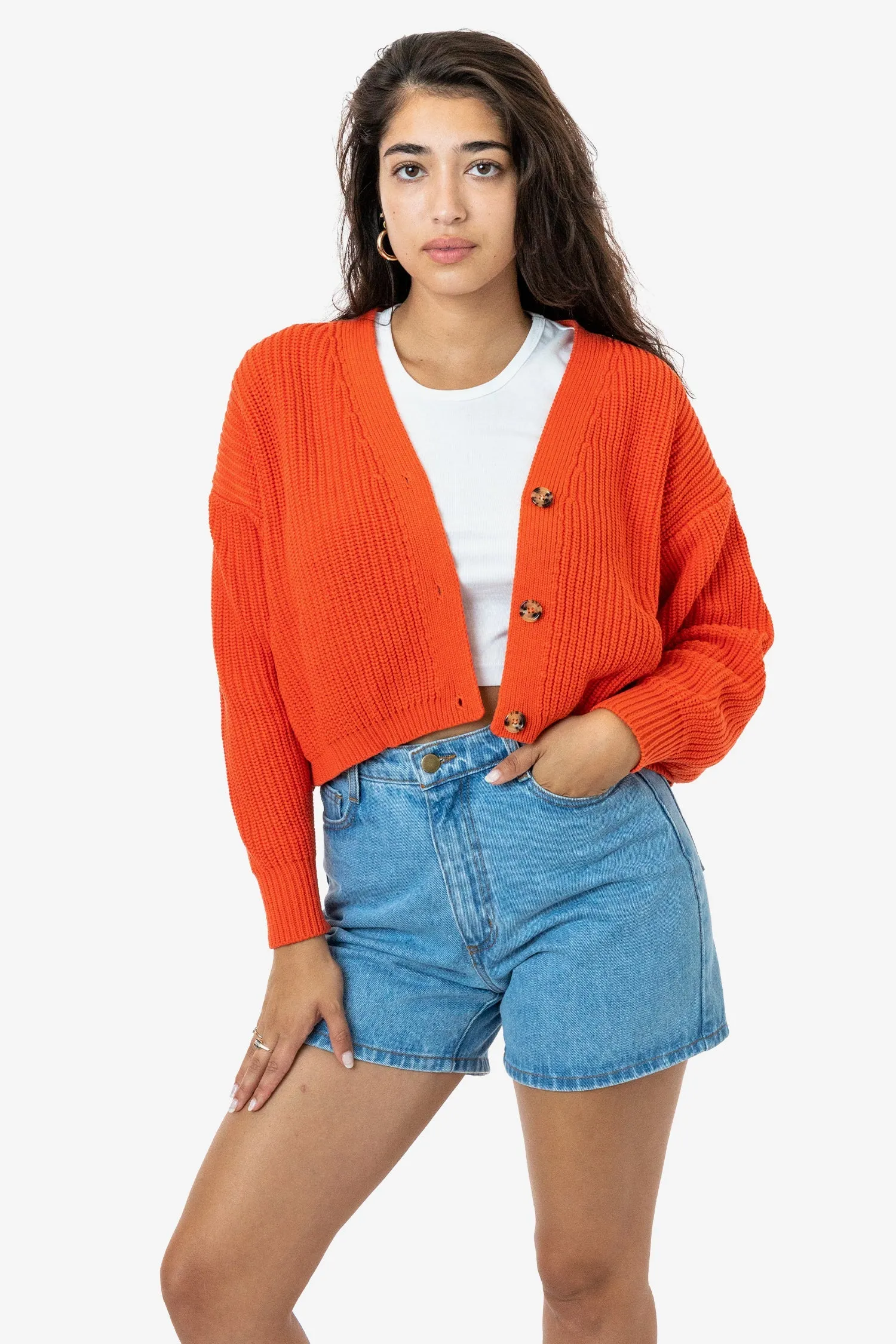 FM35GD - Fisherman Cropped Cardigan