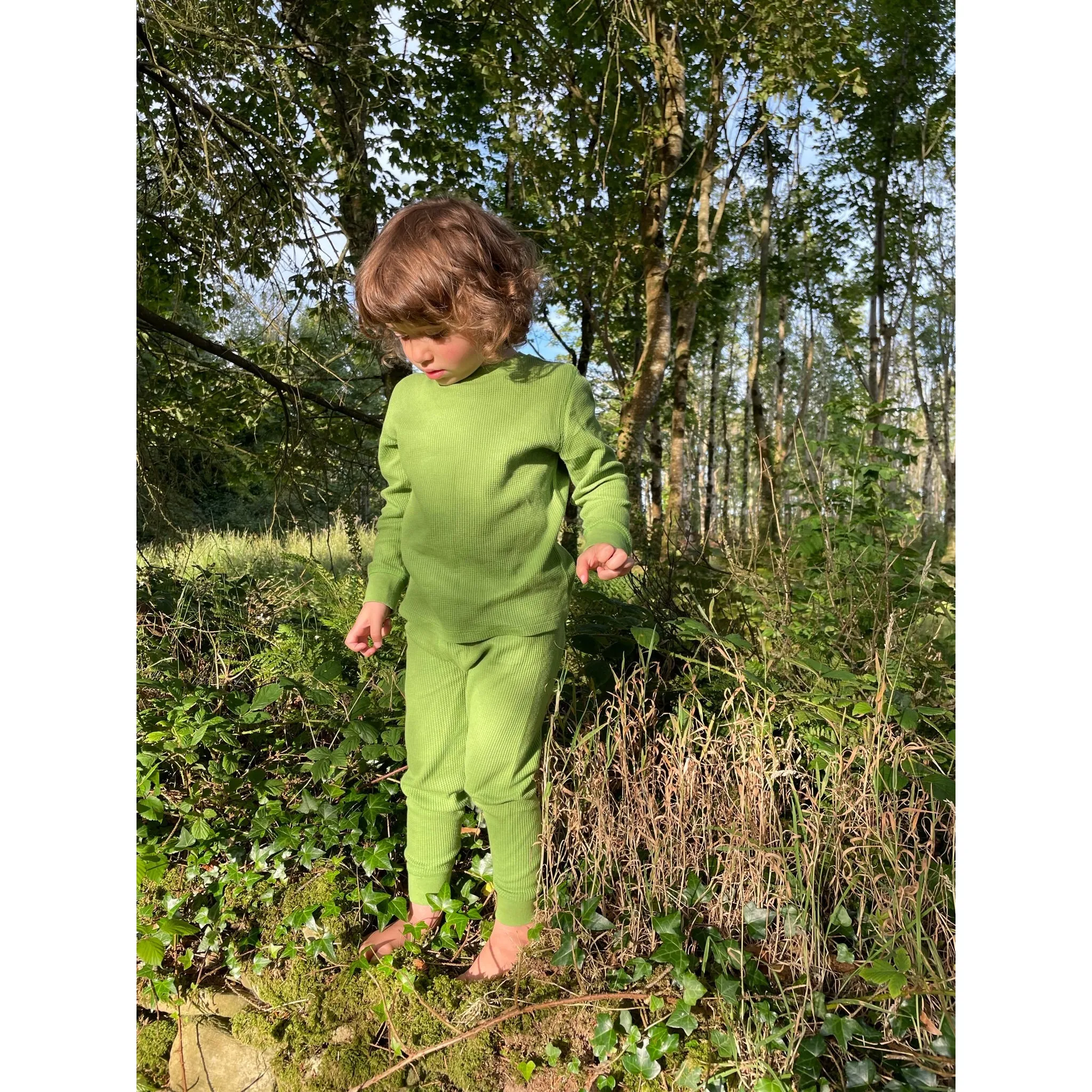 Foliage (zesty green) Waffle Cotton Set