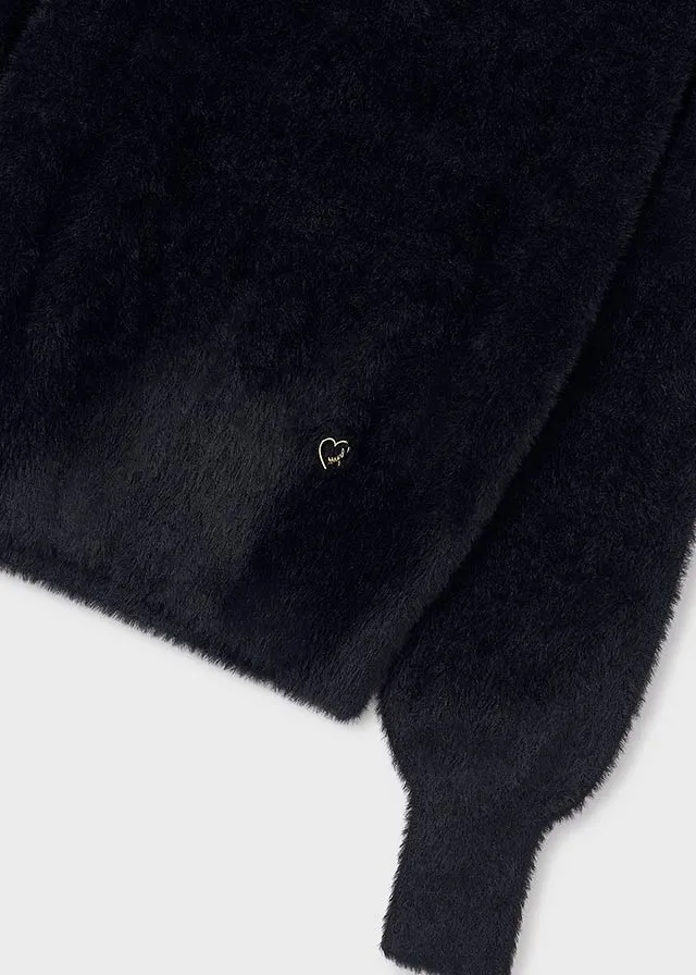 Fuzzy Sweater, Black, 7302