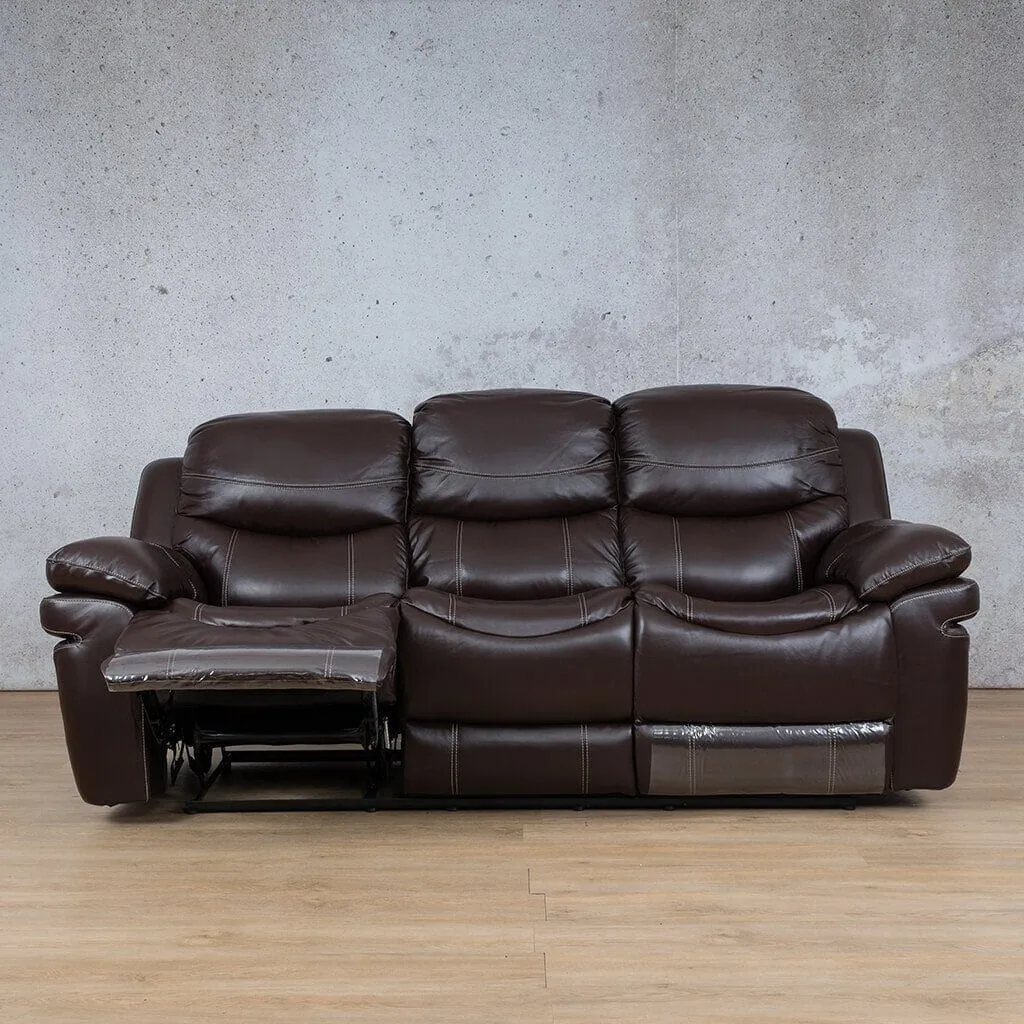 Geneva 3 Seater Leather Recliner