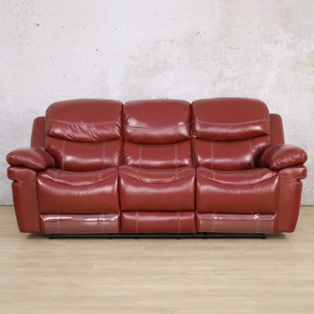 Geneva 3 Seater Leather Recliner