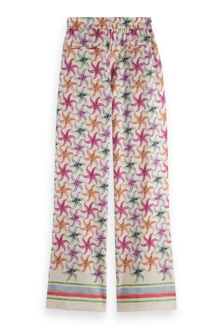 Gia Starfish Printed Pant in Starfish Border