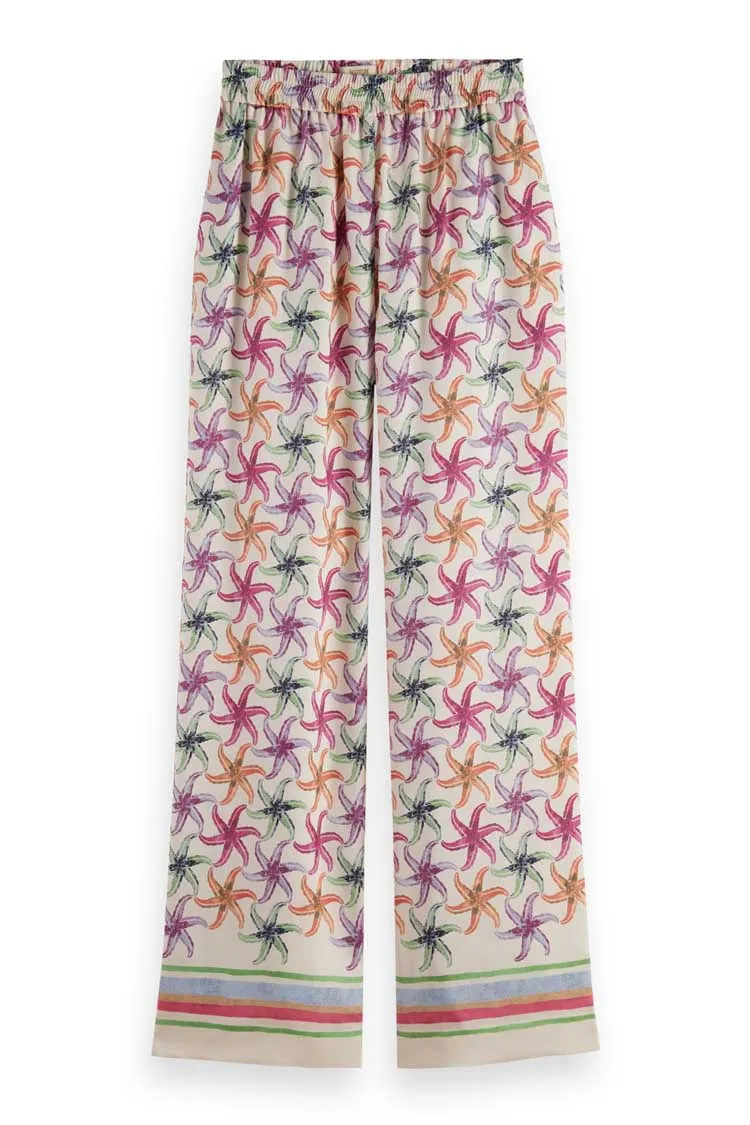 Gia Starfish Printed Pant in Starfish Border