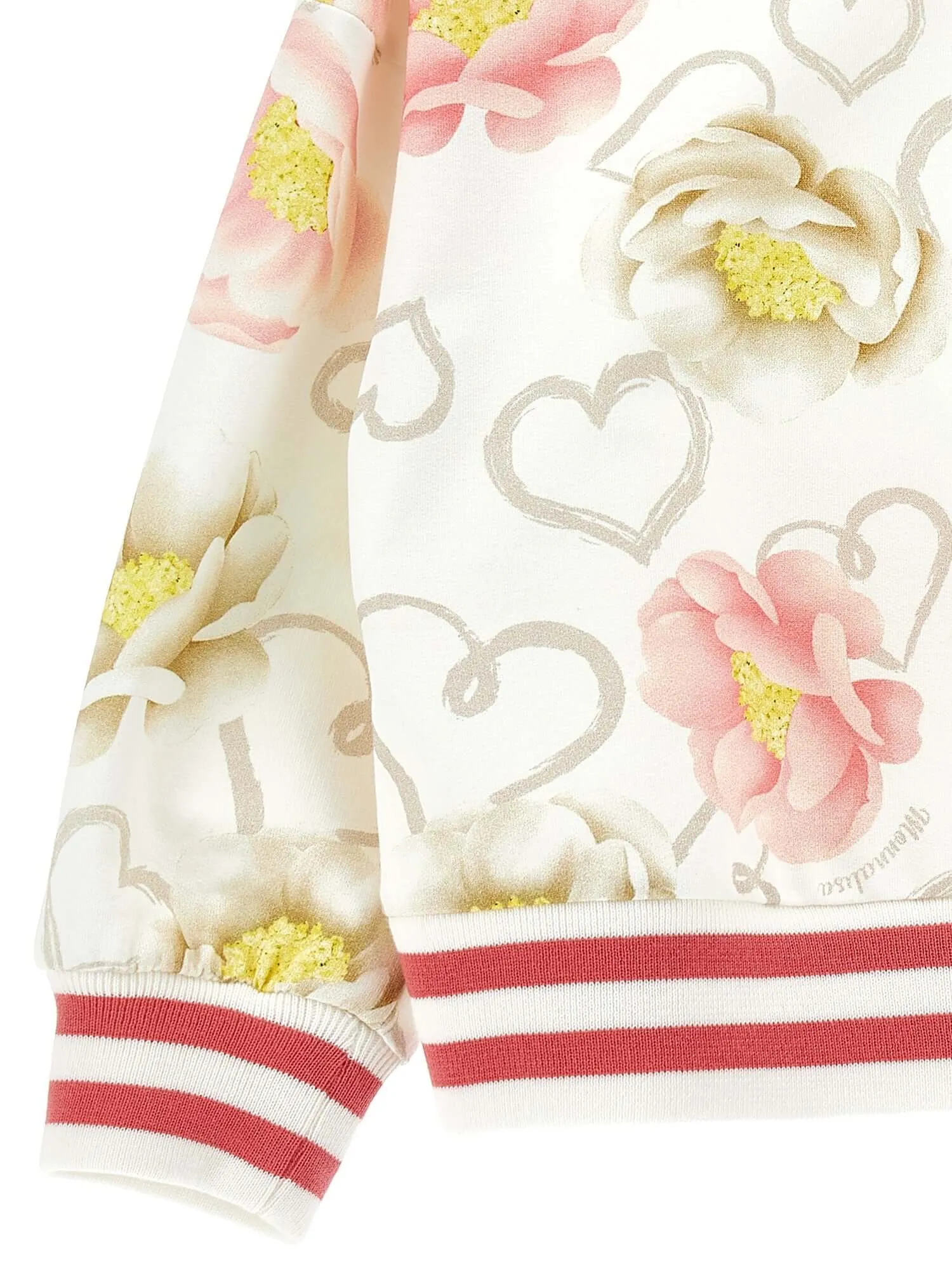 Girls Cream Floral Sweater