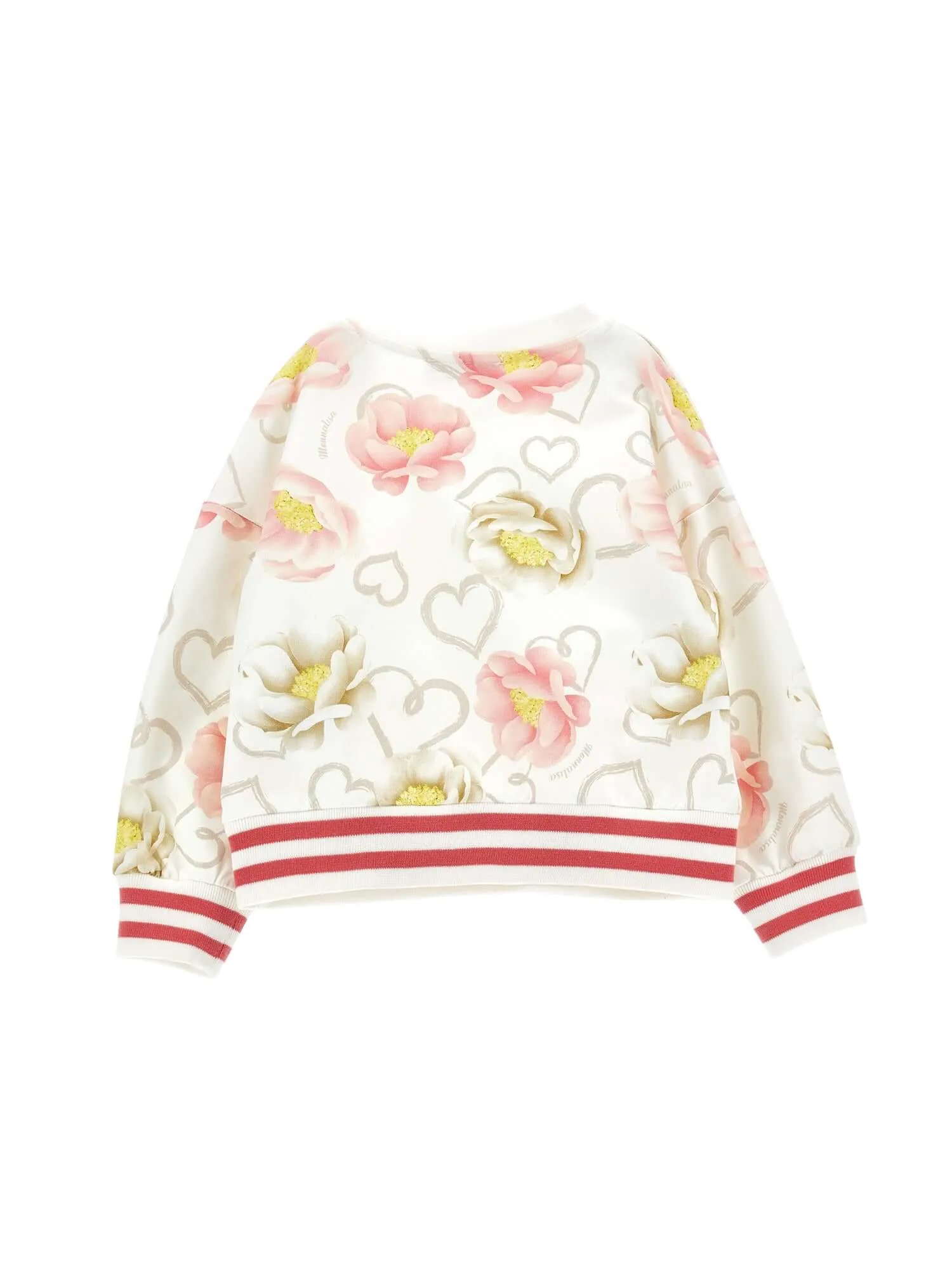 Girls Cream Floral Sweater