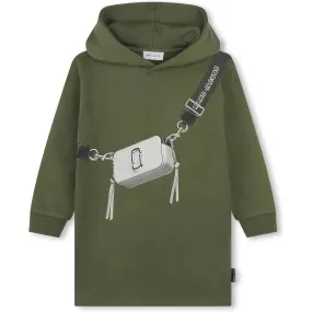 Girls Khaki Hooded Bag Dress